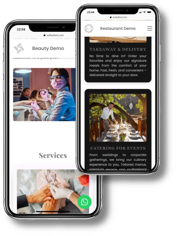 Mobile website demos – Webyfast templates