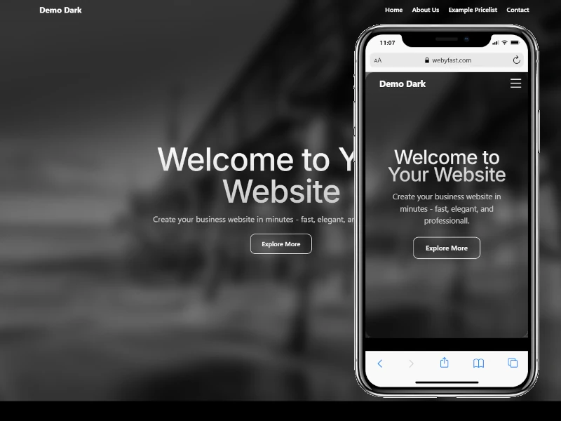 Dark Design Website Template